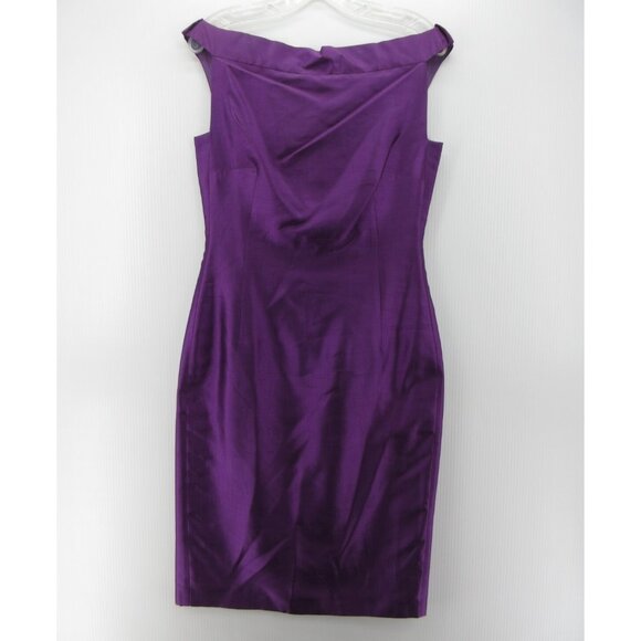 Max Mara Dress 8 Silk Sheath Cocktail Party Elegant Off Shoulder - Picture 1 of 8